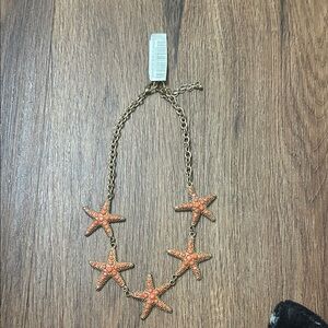 NET Starfish Necklace with Orange Accents Cruise Wear